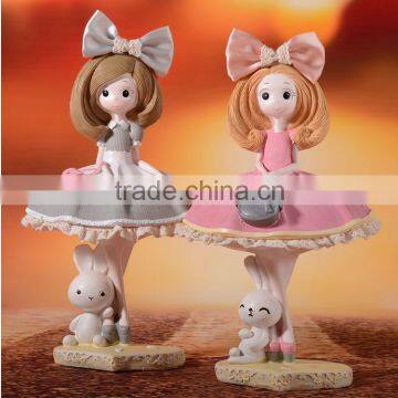 Beautiful Cartoon small lady statue figurine for girl birthday