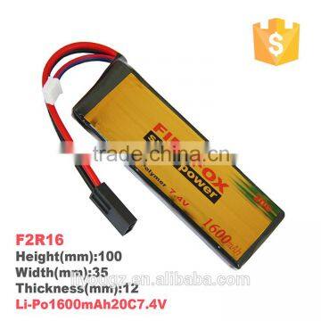 Firefox airsoft gun battery 2S 7.4V 1600MAH 20C Li-Po 2S battery