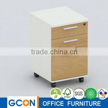 Wood office furniture mobile file cabinet with caster/wheel