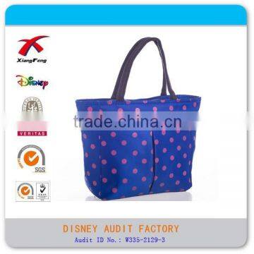 Fashion Wave Point Waterproof Shopping Tote Bag, Shopping Handbag, Mommy Bag