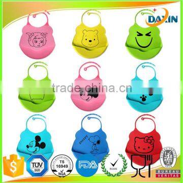 cartoon patterns FDA grade silicone baby bib