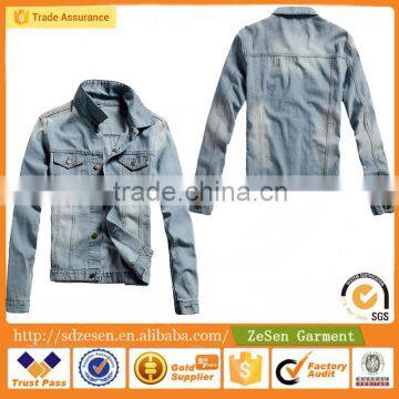 100 Cotton Denim Jacket Damaged Jacket OEM China Manufacturer Jacket For Men