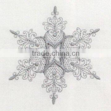 100% cotton Silver Snowflake Embroidered Hand Towel