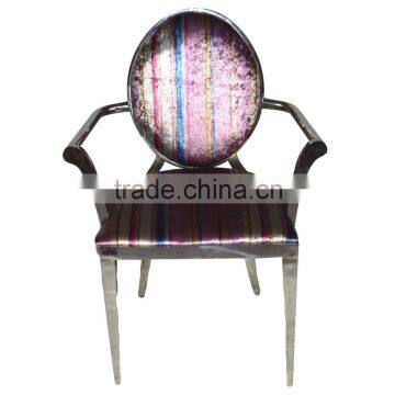 Round Back Armrest Tufted Dining Chair Steel photo-6