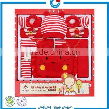 Promotion gift red color baby clothes package box for sale
