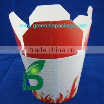 Eco-friendly paper noodle box with pla iner lining