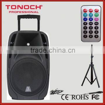 Portable PA 15'' amplified speakers, active sound system, with built in BATTERY