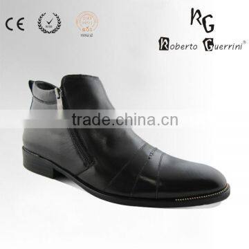 Classic Black Leather Motorcycle Boot