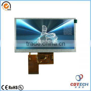 TFT LCD 5 inch industrial tft lcd display with 800*480 resolution, high brightness and RGB interface