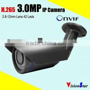 3 megapixels cmos sensor onvif ip camera h.265 p2p weatherproof outdoor night vision security camera