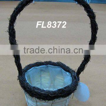 handing flower basket,handle basket,flower pot basket,flower planter,rattan basket,garden decoration,wicker basket