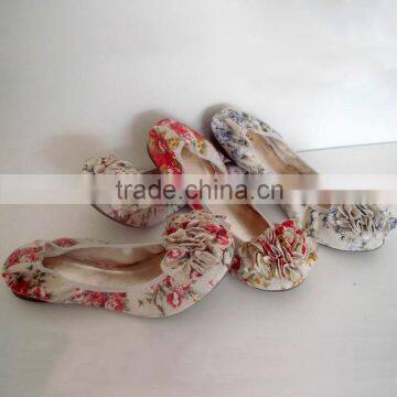 Brand New Fashion Flower Print Fabric Cotton Ballet Shoes