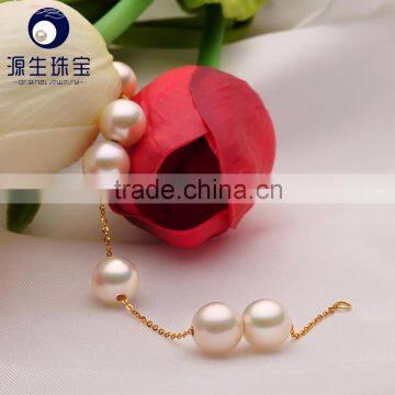 AAA Grade White Fresh Water Pearl Latest Design Gold Jewellery Bangles