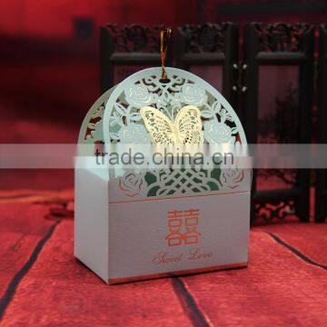 2016 New arrival Laster cut favor box/Butterfly wedding candy box/ Custom made gift box