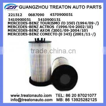 OIL FILTER 221512 0687090 4570900051 5410900051 5410900151 FOR BENZ TOURISMO(0 350)94- ACTROS 96-02 AXOR 01-04 CONECTO(0 345)01-