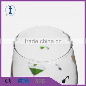 Wholesale Gift Colored Stem Wine Glass/ Hand Painted Wine Glass photo-2