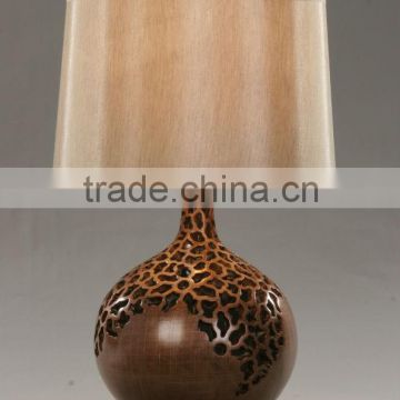 UL listed resin body parchmyn lampshade decorative desk lamp table