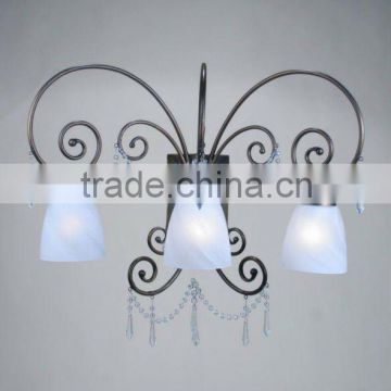 2015 Metal Crystal Wall Lamp/Light wite White Glass Lamp Shade