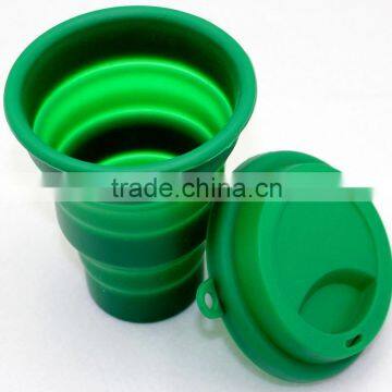 Folded silicone cup with lip