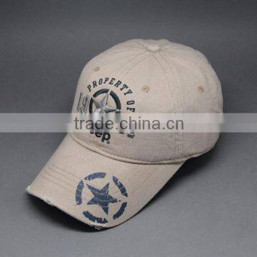 2015 FASHION COTTON TWILL WASHED CAPS WITH BROKEN BRIM/EMBROIDERY WASHED CAPS