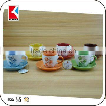 color inside jumbo ceramic coffee cup and saucer,tea cup and saucer