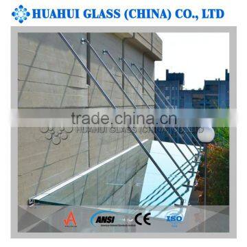 canopy laminated safety clear glass with CE ISO9001 ANSI certificated