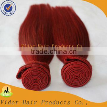 Dark Red Color Human Hair Weaving