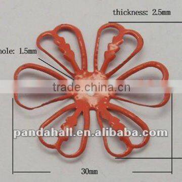 Iron Bead Caps, Jewellery Accessory, Chocolate, Flower(IFIN-Q050-2)