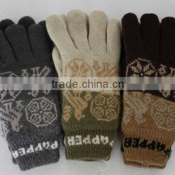 Acrylic Knitted Double Layer Gloves