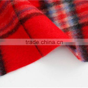 Red Yarn Dyed Checked Pure Wool Scarf With Fringe photo-4