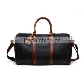 Outdoor fashion travel style leather luggage bag travel bag for men