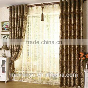 wholesale jacquard European style curtain floral printed living room curtain