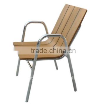 Synthetic plastic wood stackable armchair - new outdoor funiture