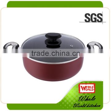 2015 hot aluminium non-sticking cookware casserole with glass lid