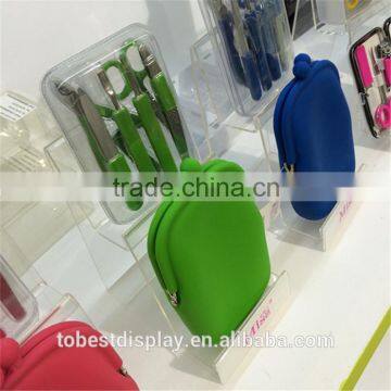 Acrylic cosmetic applicators accessories display rack, acrylic stairs display rack