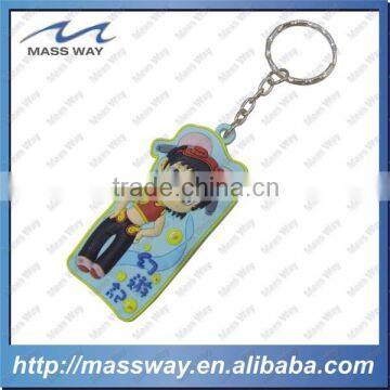 lovely cartoon handsome boy 3D soft PVC rubber keyring