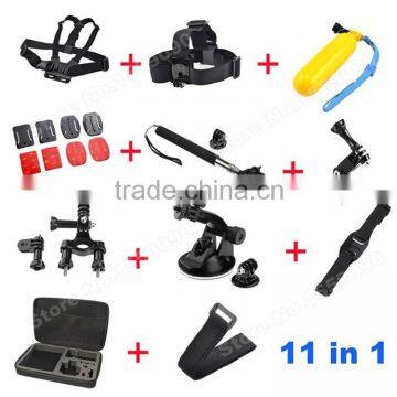 For GoPro Hero 4 2 3 3+ SJ4000 Collection Bag Case Chesty Head Strap Handler Go Pro Selfie Monopod For GoPro Accessories Kit Set photo-4