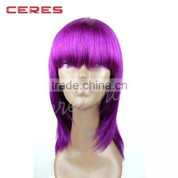 wholesale silky straight purple color brazilian lace wig for black women