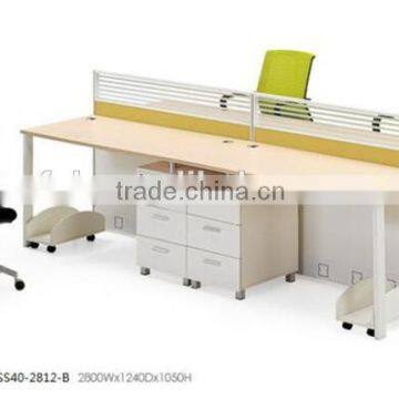 Bright color 4 person modular office furniture call center equipment FOH-SS40-2812-B