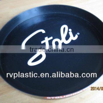 full color printing anti-slip finish plastic round serving tray