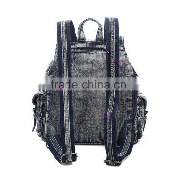 Back Bags for Ladies Casual Denim Women Fashion Lady Casual Backpack With Rivets for Girls Backpack Bag photo-3