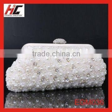 Luxury diamond evening bag metal frame clutch bag wholesale