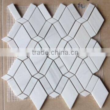 waterjet white marble mosaic tiles