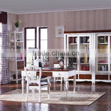 2015 White wooden home use study table Solid wood children study table