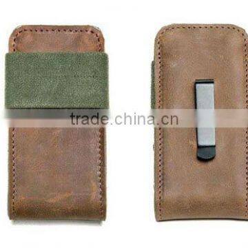 Unique design cell phone belt clip pouch cover with elastic closure cover leather phone case cover for iphone 5s