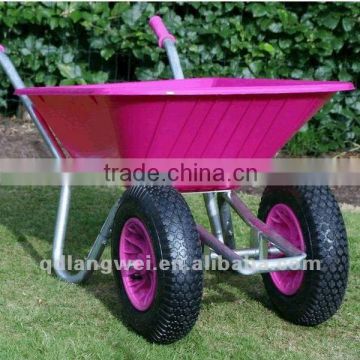 5 CU.FT aluminium garden Polypropylene tray twin wheel wheelbarrow