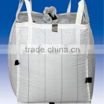 Type c tubular jumbo bag with lifting loops cross corner/ 1 ton pp bulk bag