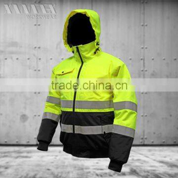 Mens high visibility winter workwear jacket