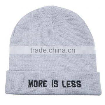 100% acrylic promotion hat beanie with logo embroidery on the rolled cuff