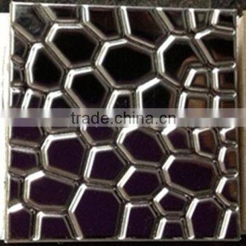 irregualr 3D silver metal mosaic tiles